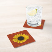 Personalisiertes Rotes Ereignis der Sonnenblumen Rechteckiger Pappuntersetzer (Vor Ort)