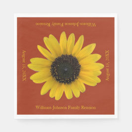 Personalisiertes Rotes Ereignis der Sonnenblumen Serviette