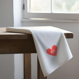 Personalisiertes Rotes Feeltuch Geschirrtuch