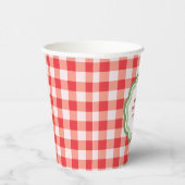 Personalisiertes rotes Gingham mit wellenförmigem Pappbecher (Rechts)