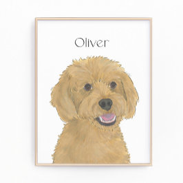 Personalisiertes Rotes Golden Apricot Doodle Art Fotodruck