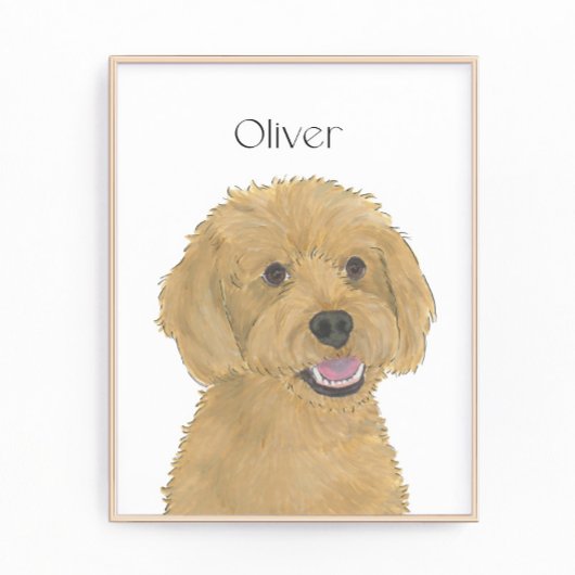 Personalisiertes Rotes Golden Apricot Doodle Art Fotodruck