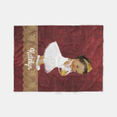 Personalisiertes rotes Goldethnische Prinzessin Fleecedecke (Vorderseite (Horizontal))