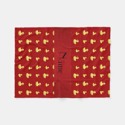 Personalisiertes rotes Gummientennamensmuster Fleecedecke (Vorderseite (Horizontal))