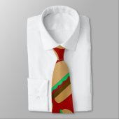 Personalisiertes rotes Hamburgernamensmuster Krawatte (Gebunden)