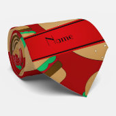 Personalisiertes rotes Hamburgernamensmuster Krawatte (Gerollt)