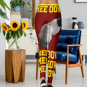 Personalisiertes Rotes Hellgelbes Katzen Mama Foto Leggings