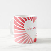 Personalisiertes rotes Herz Kaffeetasse (Vorderseite Links)
