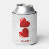 Personalisiertes Rotes Herz kann kühler werden Dosenkühler (Kanne Vorderseite)
