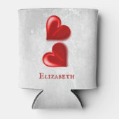 Personalisiertes Rotes Herz kann kühler werden Dosenkühler (Vorderseite)