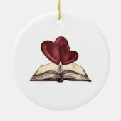Personalisiertes Rotes Herz Liebe Keramik Ornament (Hinten)