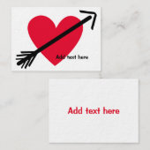 Personalisiertes Rotes Herz mit Arrow Valentinstag Mitteilungskarte (Vorne/Hinten)