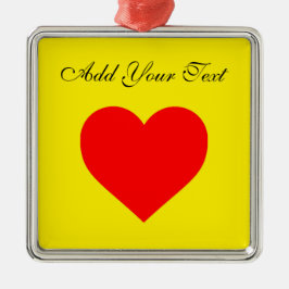 Personalisiertes Rotes Herz Ornament Aus Metall