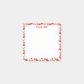 Personalisiertes Rotes Herz Post-it Klebezettel (Vorderseite)
