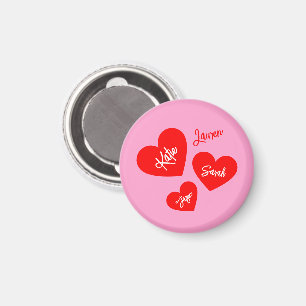 Personalisiertes Rotes Herz Rosa Mutter Magnet