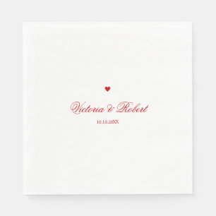 Personalisiertes rotes Herz Serviette
