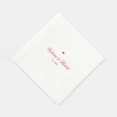 Personalisiertes rotes Herz Serviette (Ecke)