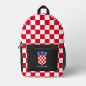 Personalisiertes rotes kroatisches Karton-Emblem Bedruckter Rucksack (Vorderseite)