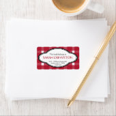 Personalisiertes Rotes Land Gingham Print Buchzeic Adressaufkleber (Insitu)