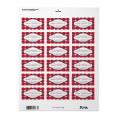 Personalisiertes Rotes Land Gingham Print Buchzeic Adressaufkleber (Vorne)