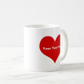 Personalisiertes Rotes Liebe Herz Kaffeetasse (VorderseiteRechts)