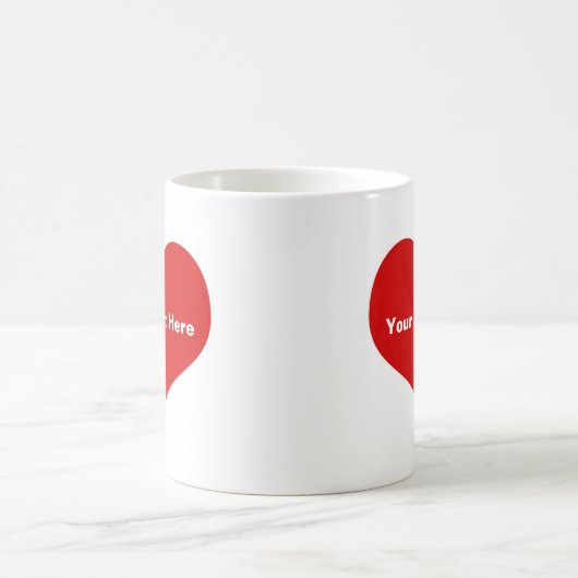 Personalisiertes Rotes Liebe Herz Kaffeetasse (Mittel)