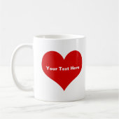 Personalisiertes Rotes Liebe Herz Kaffeetasse (Links)