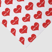 Personalisiertes Rotes Liebe Herz Seidenpapier (Ausschnitt)