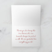 Personalisiertes Rotes Logo-Symbol für den Feuerwe Dankeskarte (Innenseite)