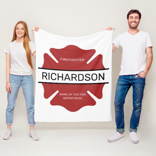 Personalisiertes Rotes Logo-Symbol für den Feuerwe Fleecedecke (Beispiel)