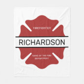 Personalisiertes Rotes Logo-Symbol für den Feuerwe Fleecedecke (Vorderseite)