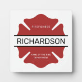 Personalisiertes Rotes Logo-Symbol für den Feuerwe Fotoplatte (Vorderseite)