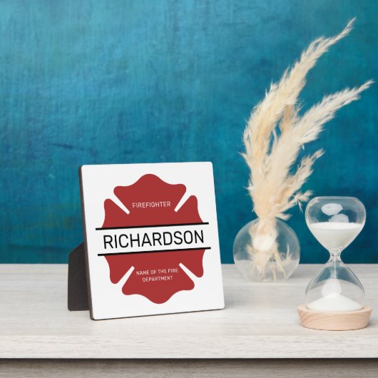 Personalisiertes Rotes Logo-Symbol für den Feuerwe Fotoplatte (InSitu)