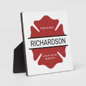 Personalisiertes Rotes Logo-Symbol für den Feuerwe Fotoplatte (Vorderseite)