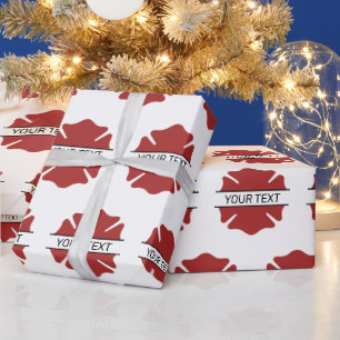 Personalisiertes Rotes Logo-Symbol für den Feuerwe Geschenkpapier