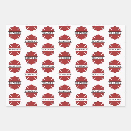 Personalisiertes Rotes Logo-Symbol für den Feuerwe Geschenkpapier Set (Vorderseite 2)