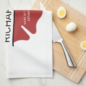 Personalisiertes Rotes Logo-Symbol für den Feuerwe Geschirrtuch (Viertel Falte)