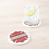 Personalisiertes Rotes Logo-Symbol für den Feuerwe Getränkeuntersetzer (Seite)