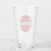 Personalisiertes Rotes Logo-Symbol für den Feuerwe Glas (Rückseite)