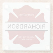 Personalisiertes Rotes Logo-Symbol für den Feuerwe Glasuntersetzer (Rückseite)