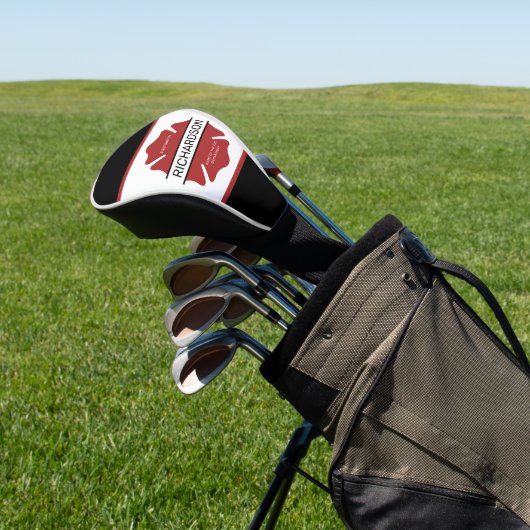 Personalisiertes Rotes Logo-Symbol für den Feuerwe Golf Headcover (In SItu)