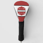 Personalisiertes Rotes Logo-Symbol für den Feuerwe Golf Headcover (Vorderseite)