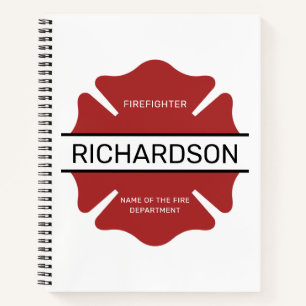Personalisiertes Rotes Logo-Symbol für den Feuerwe Notizblock