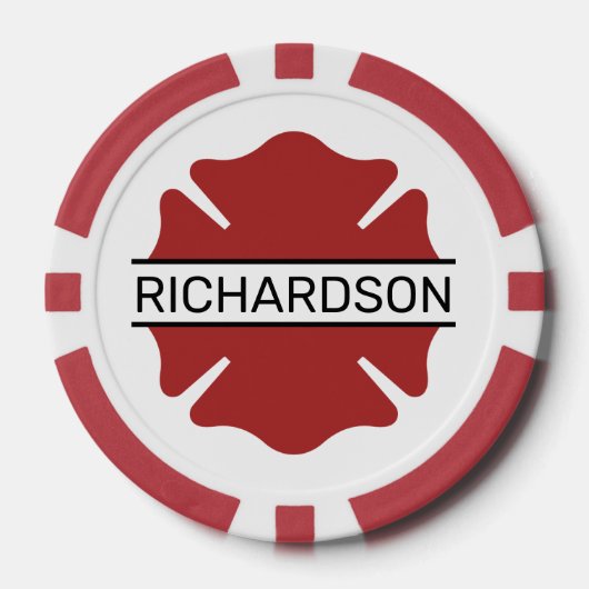 Personalisiertes Rotes Logo-Symbol für den Feuerwe Pokerchips (Vorderseite)