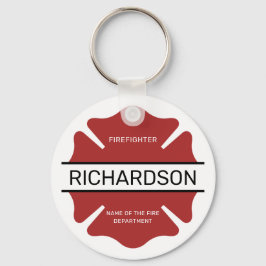 Personalisiertes Rotes Logo-Symbol für den Feuerwe Schlüsselanhänger