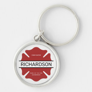 Personalisiertes Rotes Logo-Symbol für den Feuerwe Schlüsselanhänger