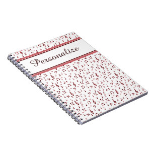 Personalisiertes rotes Musikthema Notizblock
