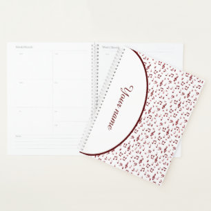 Personalisiertes rotes Musikthema Planer
