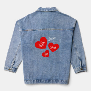 Personalisiertes Rotes Mutterlied Jeansjacke