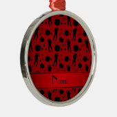 Personalisiertes rotes Paintballnamensmuster Ornament Aus Metall (Rechts)